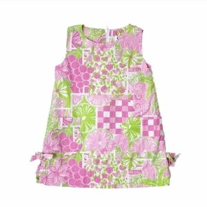 LILLY PULITZER Vintage White Tag Toddler Girl Green Citrus Shift Dress